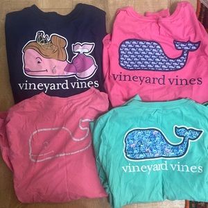 Four Long sleeve girls L Vineyard Vibes shirts, never worn